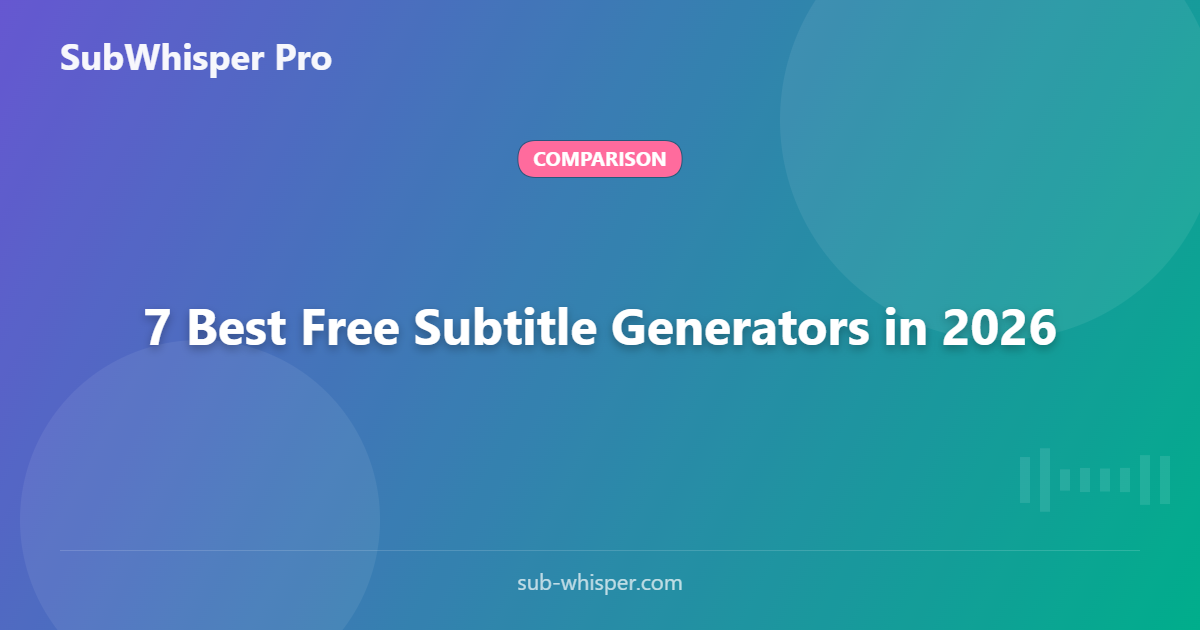 7 Best Free Subtitle Generators in 2026 (Tested & Compared)